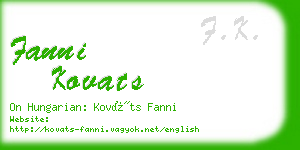 fanni kovats business card